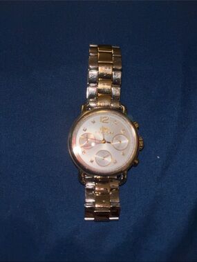 Coach Gold Tone Women’s Chronograph Bracelet Watch